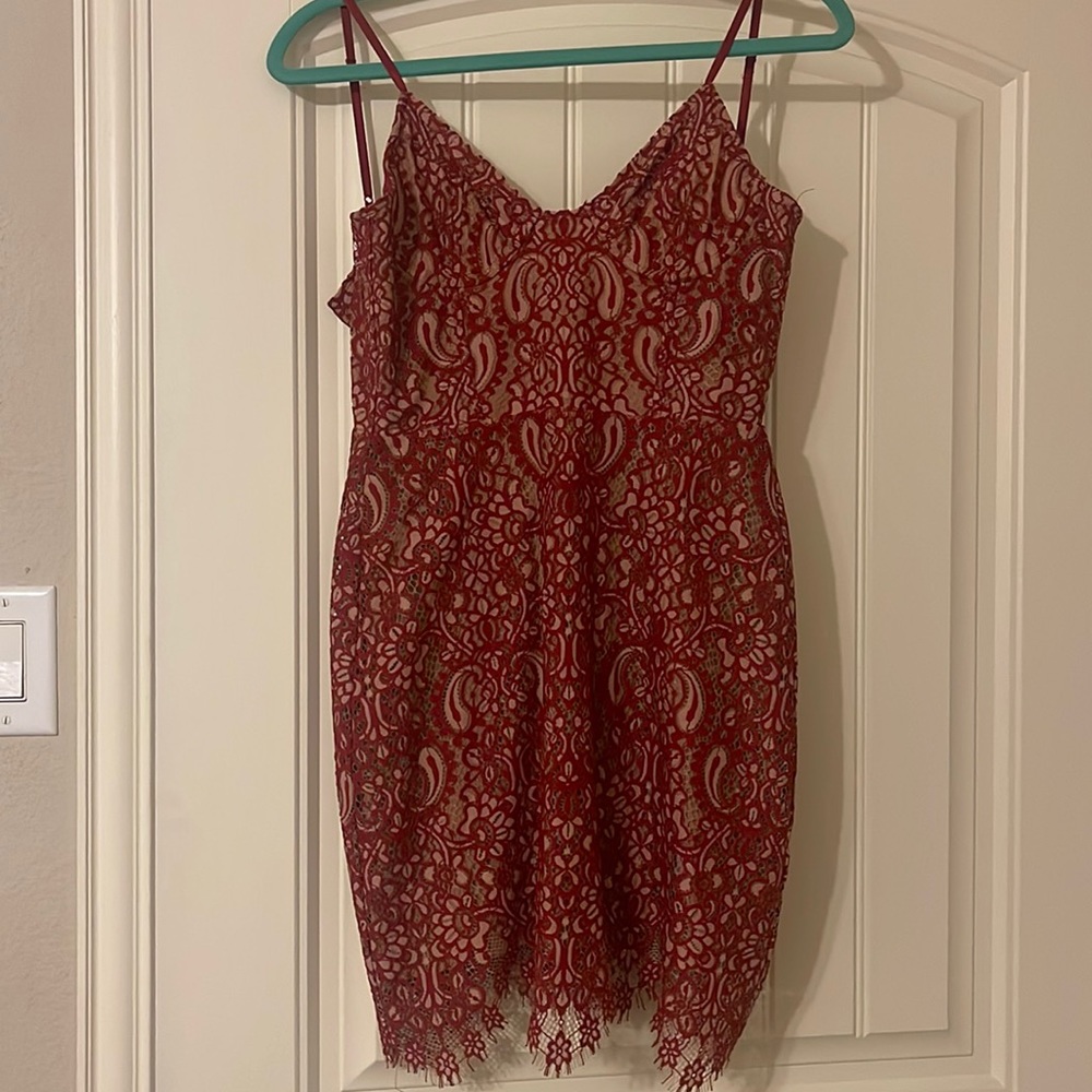 For Love and Lemons Red Lace Dress! 💃🏻